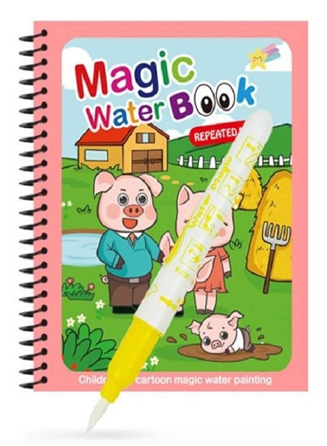 Mopslik - Kids Magic Water Colouring Book Disappearing Reusable Self Drying Coloring Activity Book (Prints May Vary) - Image 3